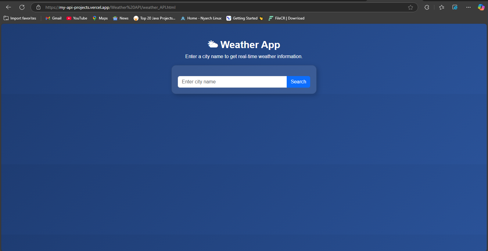 Weather Forecast project